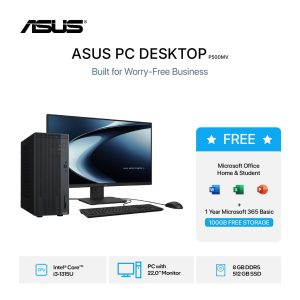 Asus PC Desktop P500MV i3 1315 8GB 512GB W11 GRY + MONITOR